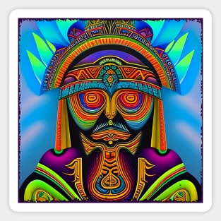 New World Gods (11) - Mesoamerican Inspired Psychedelic Art Magnet